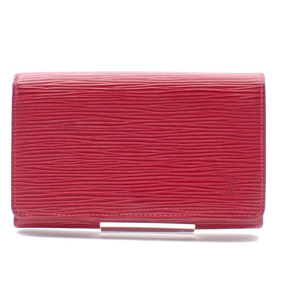 LOUIS VUITTON Porte Monnaie Billets Tresor Wallet Epi Leather Red M6350E 07EF449 - Picture 1 of 16